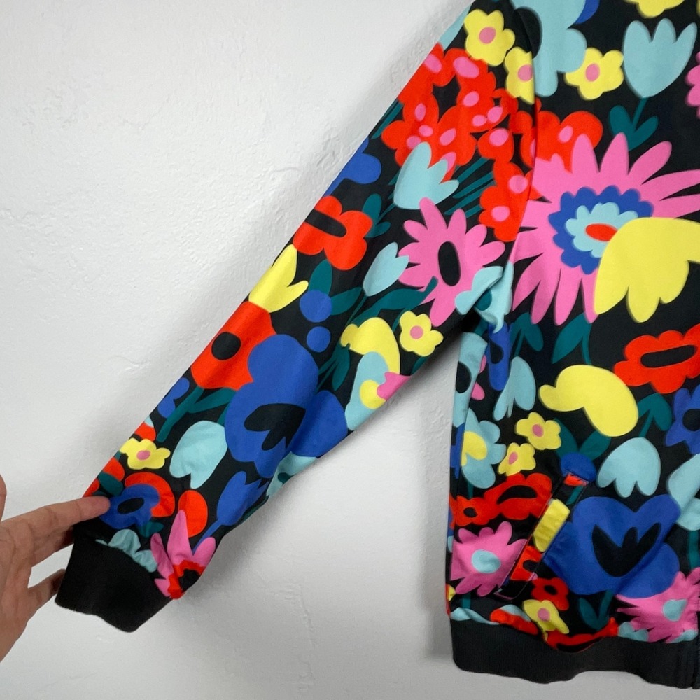 Hannah Andersson Bomber Jacket Girls 150 cm US 12 Floral Full Zip Track Rainbow - Picture 3 of 16